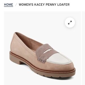 Rockport Suede Loafers - Cream and Gray